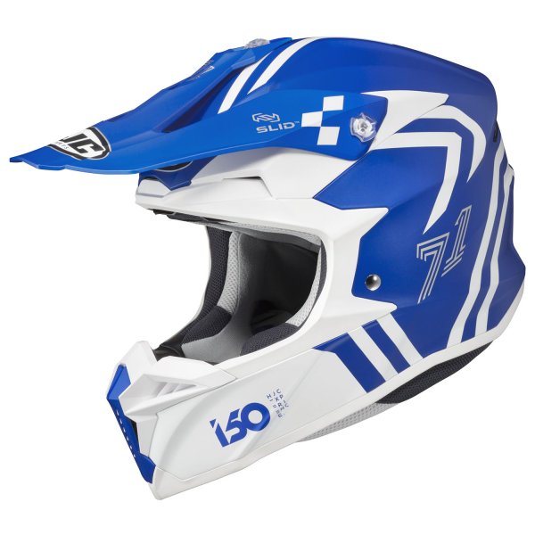 画像1: RSタイチ HJH249｜i50 ヘックス BLUE/WHITE(MC2SF) ヘルメット (1)