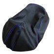 画像1: アッズ(AZZU) タクトベーシック　4ST(AF79) シートカバー［黒カバー・青パイピング］(張替) 国内生産 日本製シートカバー【全国送料無料】 (1)