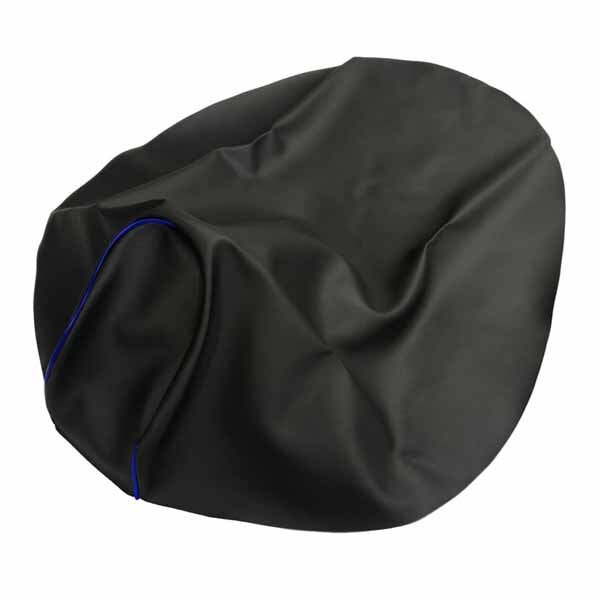 画像1: アッズ(AZZU) レッツ2[CA1KA] シートカバー [黒カバー・青パイピング/張替タイプ] 国内生産 日本製シートカバー【全国送料無料】 (1)