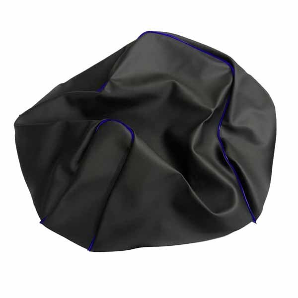 画像1: アッズ(AZZU) レッツ4 シートカバー[黒カバー・青パイピング/張替タイプ] 国内生産 日本製シートカバー【全国送料無料】 (1)