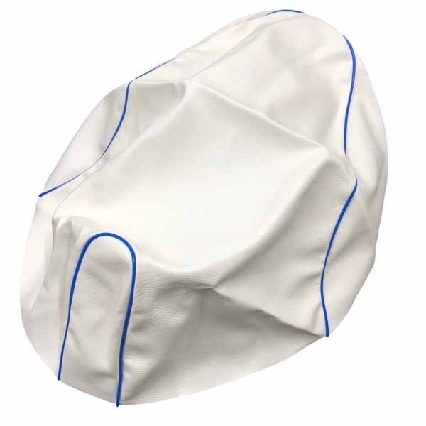画像1: アッズ(AZZU) ジョグ 4サイクル[SA39J] シートカバー [白カバー・赤パイピング/張替タイプ] 国内生産 日本製シートカバー【全国送料無料】 (1)