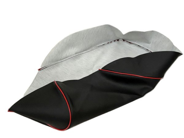 画像2: Cifmo(シフモ) スーパーディオ(AF27) シートカバー 黒カバー 赤パイピング 張替タイプ 安心の日本製 高品質 シートリペア CIF-70318 【送料無料 一部地域除く】 (2)