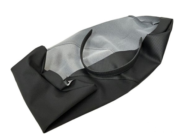 画像2: Cifmo(シフモ) SV650 (2016-2021)(2BL-VP55B) スベラーヌ黒/エンボス黒ツートン  シートカバー スベラーヌ黒/エンボス黒ツートン 張替タイプ 安心の日本製 高品質 シートリペア CIF-78741 【送料無料 一部地域除く】 (2)