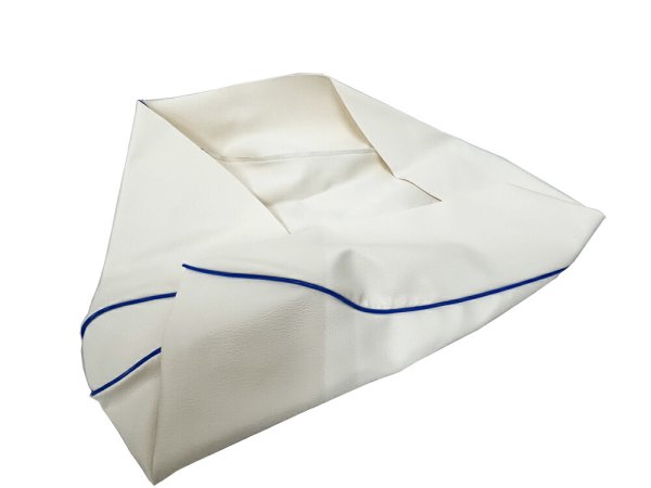 画像2: Cifmo(シフモ) ジョグ 4サイクル(SA39J) シートカバー 白カバー 青パイピング 張替タイプ 安心の日本製 高品質 シートリペア CIF-80461 【送料無料 一部地域除く】 (2)