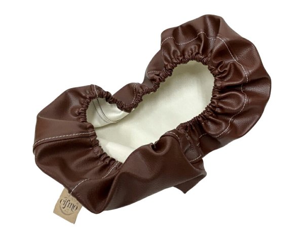 画像2: Cifmo(シフモ) ジョルノ AF77 15-22 シートカバー 茶/ステッチ白 被せタイプ 安心の日本製 高品質 シートリペア CIF-82106 【送料無料 一部地域除く】 (2)