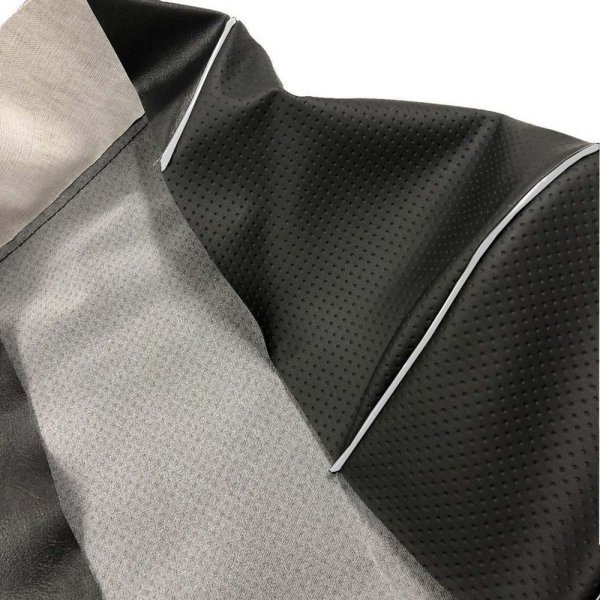 画像2: Cifmo(シフモ) ライブディオZX(AF35) シートカバー 黒エンボス 白パイピング 張替タイプ 安心の日本製 高品質 シートリペア CIF-70479 【送料無料 一部地域除く】 (2)