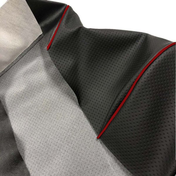 画像2: Cifmo(シフモ) ライブディオZX(AF35) シートカバー 黒エンボス 赤パイピング 張替タイプ 安心の日本製 高品質 シートリペア CIF-70486 【送料無料 一部地域除く】 (2)