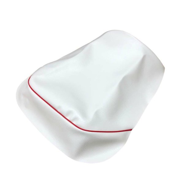 画像2: Cifmo(シフモ) ズーマー  シートカバー 白カバー 赤パイピング 張替タイプ 安心の日本製 高品質 シートリペア CIF-71469 【送料無料 一部地域除く】 (2)