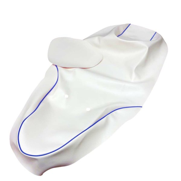 画像2: Cifmo(シフモ) PCX125(JF28)(初期型/EPSエンジン)150(KF12) シートカバー 白カバー 青パイピング 張替タイプ 安心の日本製 高品質 シートリペア CIF-75061 【送料無料 一部地域除く】 (2)