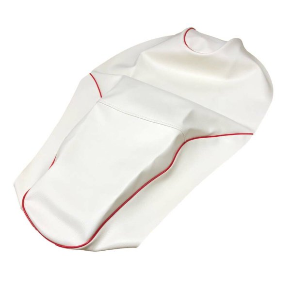 画像2: Cifmo(シフモ) PCX125(JF56)/150(KF18) シートカバー 白カバー 赤パイピング 張替タイプ 安心の日本製 高品質 シートリペア CIF-74897 【送料無料 一部地域除く】 (2)