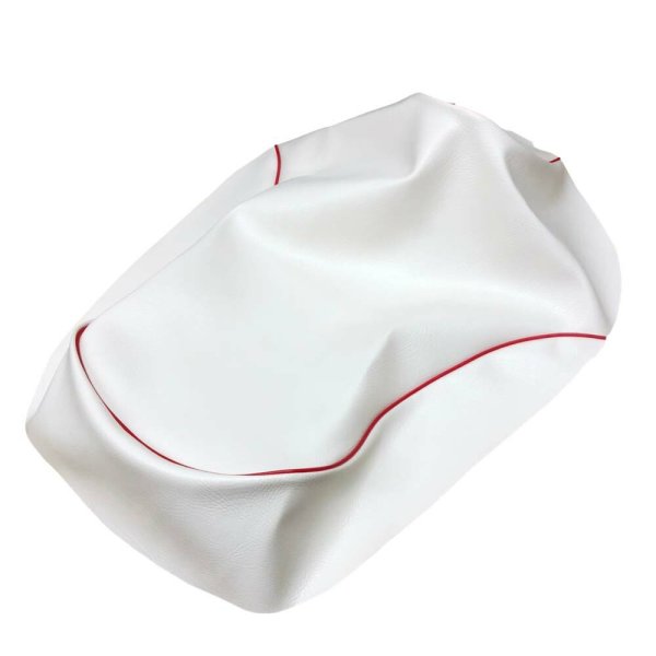 画像2: Cifmo(シフモ) タクト　4ST (AF75) シートカバー 白カバー 赤パイピング 張替タイプ 安心の日本製 高品質 シートリペア CIF-74118 【送料無料 一部地域除く】 (2)