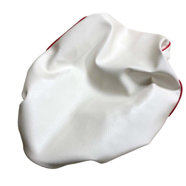 画像2: Cifmo(シフモ) スーパーディオ(AF27) シートカバー 白カバー 赤パイピング  被せタイプ 安心の日本製 高品質 シートリペア CIF-73074 【送料無料 一部地域除く】 (2)