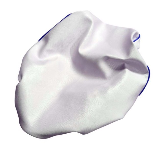 画像2: Cifmo(シフモ) スーパーディオ(AF27) シートカバー 白カバー 青パイピング  被せタイプ 安心の日本製 高品質 シートリペア CIF-73081 【送料無料 一部地域除く】 (2)