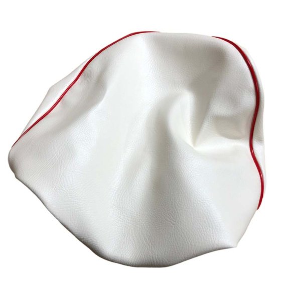 画像2: Cifmo(シフモ) スマートディオ(AF56) シートカバー 白カバー 赤パイピング  被せタイプ 安心の日本製 高品質 シートリペア CIF-73340 【送料無料 一部地域除く】 (2)