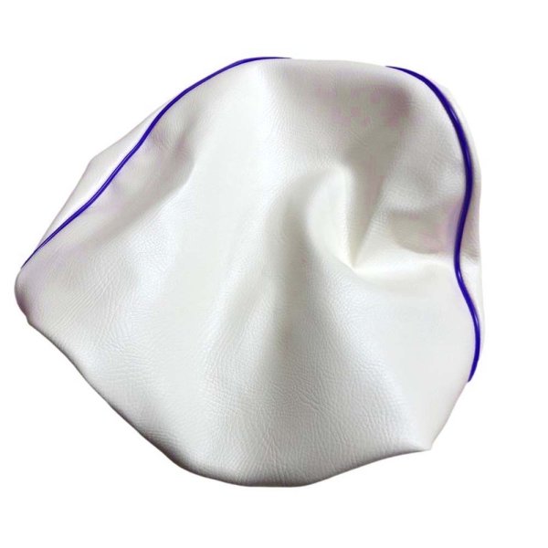 画像2: Cifmo(シフモ) スマートディオ(AF56) シートカバー 白カバー 青パイピング  被せタイプ 安心の日本製 高品質 シートリペア CIF-73357 【送料無料 一部地域除く】 (2)