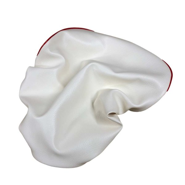 画像2: Cifmo(シフモ) ZOOMER(ズーマー) シートカバー 白カバー 赤パイピング  被せタイプ 安心の日本製 高品質 シートリペア CIF-73777 【送料無料 一部地域除く】 (2)