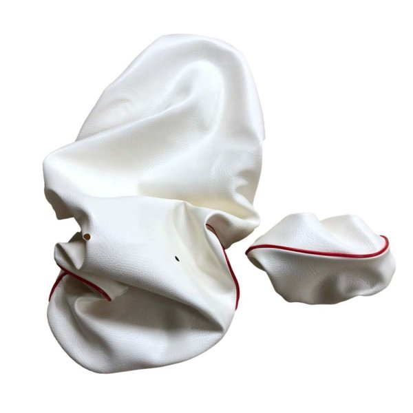 画像2: Cifmo(シフモ) PCX125(JF28)(初期型/EPSエンジン)150(KF12) シートカバー 白カバー 赤パイピング 被せタイプ 安心の日本製 高品質 シートリペア CIF-75139 【送料無料 一部地域除く】 (2)