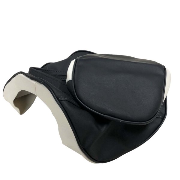 画像2: Cifmo(シフモ) エストレア250 シートカバー 黒/白 張替タイプ 安心の日本製 高品質 シートリペア CIF-76044 【送料無料 一部地域除く】 (2)