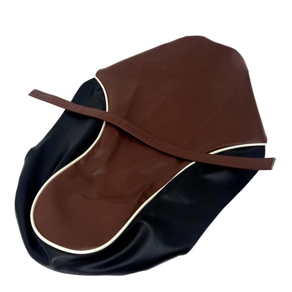 画像2: Cifmo(シフモ) エストレヤ250(BJ250A 14-17) BJ250　LEF/LEFA/LFF/LFFA/LGF/LGFA/LHF/LHFA/LHFB シートカバー 茶/黒 張替タイプ 安心の日本製 高品質 シートリペア CIF-82151 【送料無料 一部地域除く】 (2)