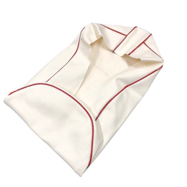 画像2: Cifmo(シフモ) アドレスV100(CE11A) シートカバー 白カバー 赤パイピング 張替タイプ 安心の日本製 高品質 シートリペア CIF-76396 【送料無料 一部地域除く】 (2)