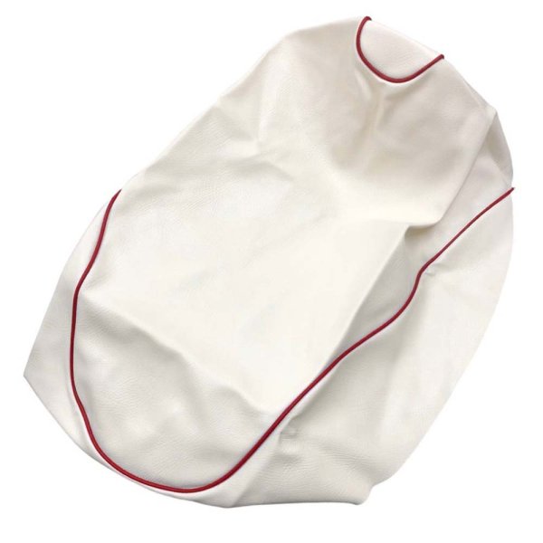 画像2: Cifmo(シフモ) アドレスV125 シートカバー 白カバー 赤パイピング 張替タイプ 安心の日本製 高品質 シートリペア CIF-77225 【送料無料 一部地域除く】 (2)