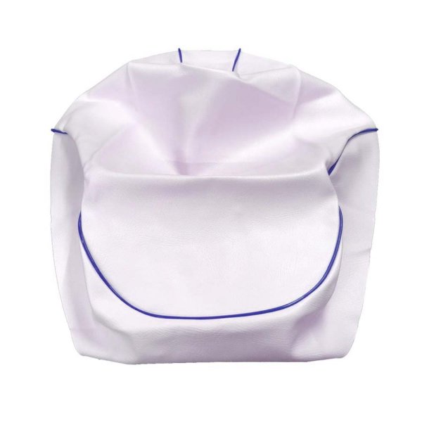 画像2: Cifmo(シフモ) レッツ4 シートカバー 白カバー 青パイピング 張替タイプ 安心の日本製 高品質 シートリペア CIF-77331 【送料無料 一部地域除く】 (2)