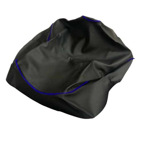 画像2: Cifmo(シフモ) レッツ5 シートカバー 黒カバー 青パイピング 張替タイプ 安心の日本製 高品質 シートリペア CIF-77454 【送料無料 一部地域除く】 (2)