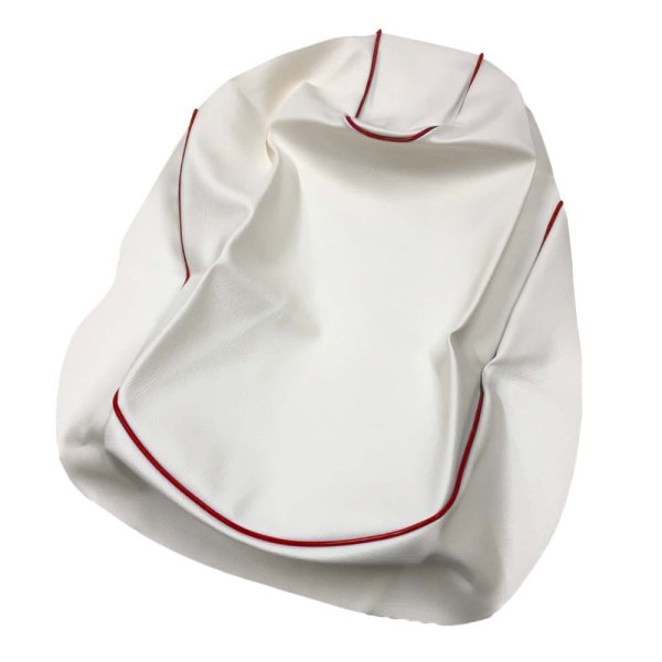 画像2: Cifmo(シフモ) レッツ5 シートカバー 白カバー 赤パイピング 張替タイプ 安心の日本製 高品質 シートリペア CIF-77478 【送料無料 一部地域除く】 (2)