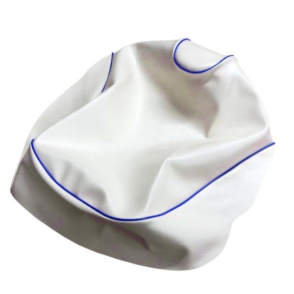 画像2: Cifmo(シフモ) レッツ　(CA4AA)4ST シートカバー 白カバー 青パイピング 張替タイプ 安心の日本製 高品質 シートリペア CIF-78123 【送料無料 一部地域除く】 (2)