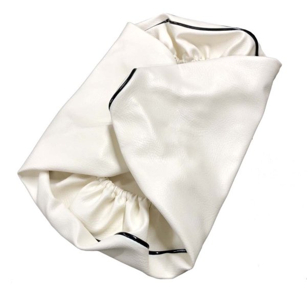 画像2: Cifmo(シフモ) アドレスV100(CE11A) シートカバー 白カバー 黒パイピング  被せタイプ 安心の日本製 高品質 シートリペア CIF-77577 【送料無料 一部地域除く】 (2)