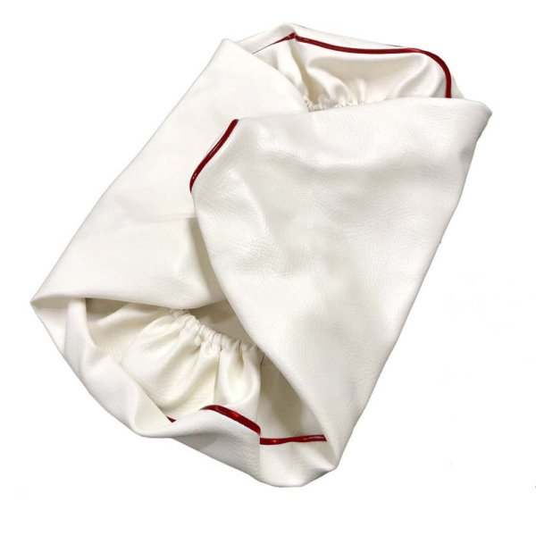 画像2: Cifmo(シフモ) アドレスV100(CE11A) シートカバー 白カバー 赤パイピング  被せタイプ 安心の日本製 高品質 シートリペア CIF-77584 【送料無料 一部地域除く】 (2)