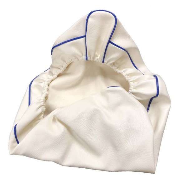 画像2: Cifmo(シフモ) アドレスV100(CE11A) シートカバー 白カバー 青パイピング  被せタイプ 安心の日本製 高品質 シートリペア CIF-77591 【送料無料 一部地域除く】 (2)