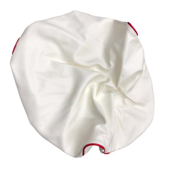 画像2: Cifmo(シフモ) レッツ4 シートカバー 白カバー 赤パイピング  被せタイプ 安心の日本製 高品質 シートリペア CIF-77966 【送料無料 一部地域除く】 (2)