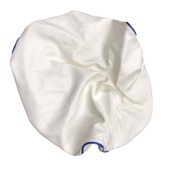 画像2: Cifmo(シフモ) レッツ4 シートカバー 白カバー 青パイピング  被せタイプ 安心の日本製 高品質 シートリペア CIF-77973 【送料無料 一部地域除く】 (2)