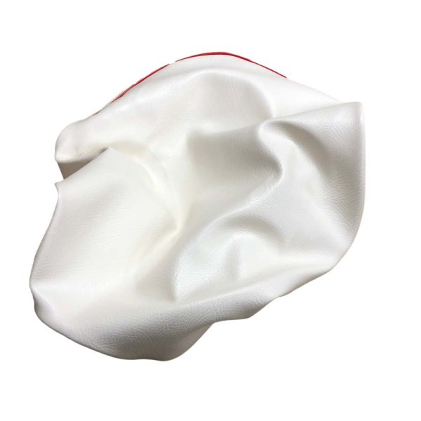 画像2: Cifmo(シフモ) レッツ5 シートカバー 白カバー 赤パイピング  被せタイプ 安心の日本製 高品質 シートリペア CIF-78031 【送料無料 一部地域除く】 (2)