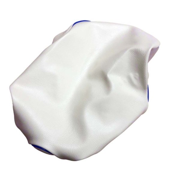 画像2: Cifmo(シフモ) レッツ　(CA4AA)4ST シートカバー 白カバー 青パイピング 被せタイプ 安心の日本製 高品質 シートリペア CIF-78185 【送料無料 一部地域除く】 (2)