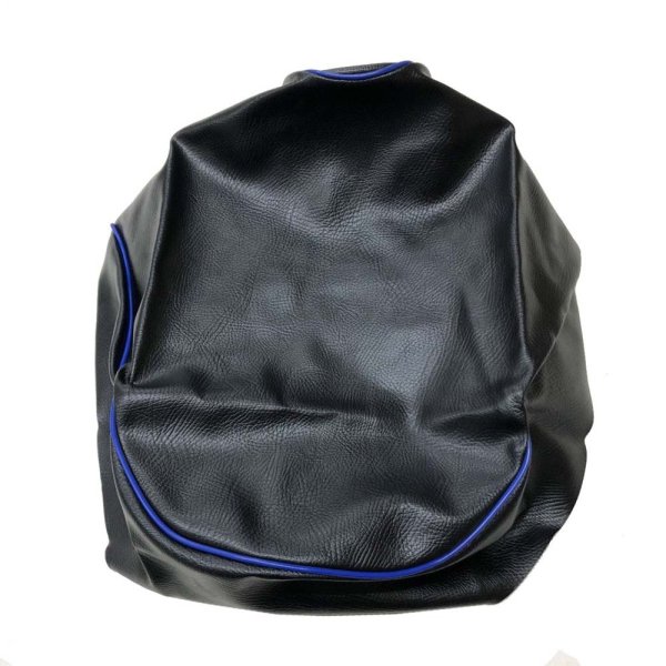 画像2: Cifmo(シフモ) (3KJ)ジョグ シートカバー 黒カバー 青パイピング 張替タイプ 安心の日本製 高品質 シートリペア CIF-79243 【送料無料 一部地域除く】 (2)