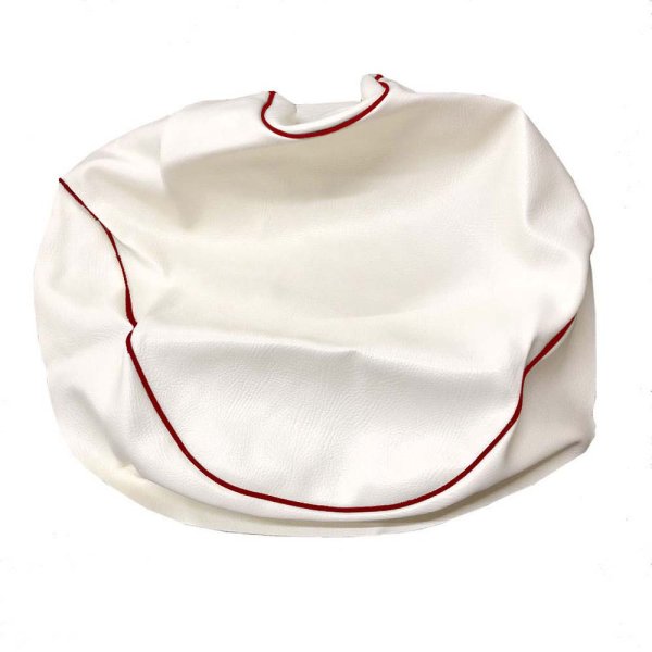 画像2: Cifmo(シフモ) (3YK)スーパージョグ シートカバー 白カバー 赤パイピング 張替タイプ 安心の日本製 高品質 シートリペア CIF-79328 【送料無料 一部地域除く】 (2)