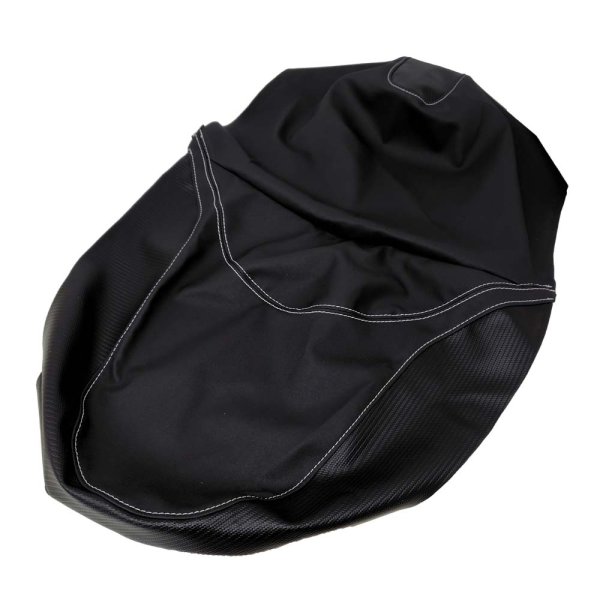 画像2: Cifmo(シフモ) マジェスティS155(XC155) シートカバー カーボンブラック・ブラックツートン仕様/ステッチ白 張替タイプ 安心の日本製 高品質 シートリペア CIF-82564 【送料無料 一部地域除く】 (2)