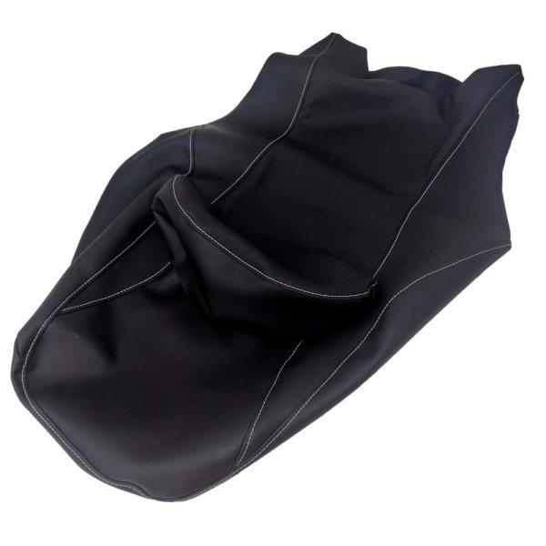 画像2: Cifmo(シフモ) TMAX530 13-16年 SJ12J (IRON MAX除く) シートカバー 滑りにくい生地/黒ツートン　ステッチ　白 張替タイプ 安心の日本製 高品質 シートリペア CIF-82618 【送料無料 一部地域除く】 (2)