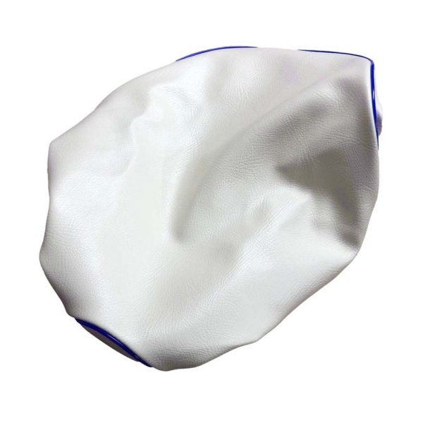 画像2: Cifmo(シフモ) ジョグ(3KJ) シートカバー 白カバー 青パイピング  被せタイプ 安心の日本製 高品質 シートリペア CIF-80645 【送料無料 一部地域除く】 (2)