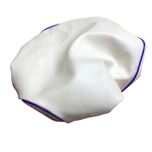 画像2: Cifmo(シフモ) スーパージョグ(3YK) シートカバー 白カバー 青パイピング  被せタイプ 安心の日本製 高品質 シートリペア CIF-80706 【送料無料 一部地域除く】 (2)