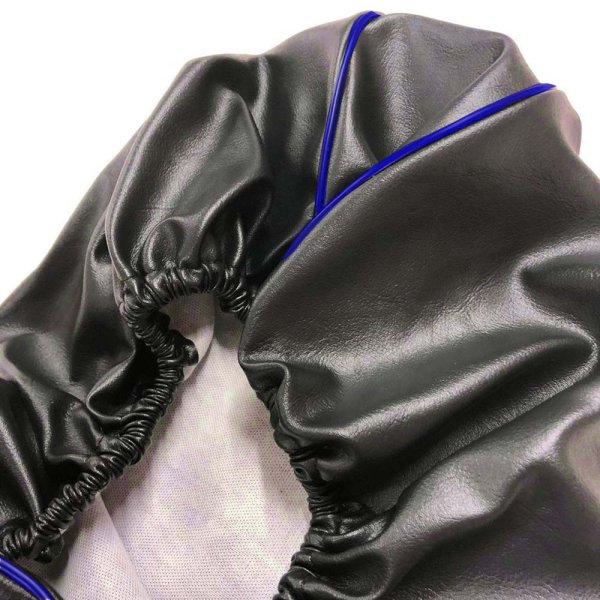 画像2: Cifmo(シフモ) (5FA)グランドアクシス100 シートカバー 黒カバー 青パイピング  被せタイプ 安心の日本製 高品質 シートリペア CIF-80881 【送料無料 一部地域除く】 (2)