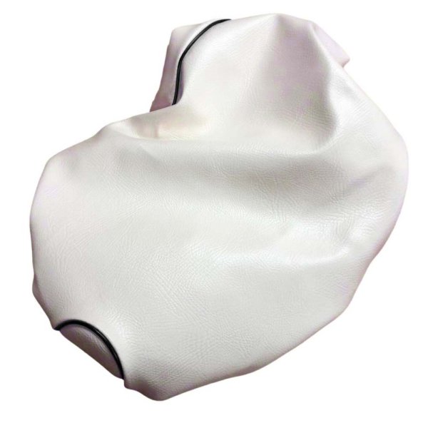 画像2: Cifmo(シフモ) (SA39J)ジョグ 4サイクル シートカバー 白カバー 黒パイピング  被せタイプ 安心の日本製 高品質 シートリペア CIF-81079 【送料無料 一部地域除く】 (2)