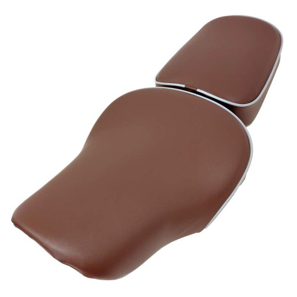 画像2: Cifmo(シフモ) GB350C 前後セット シートカバー ブラウン/パイピング：グレー 張替タイプ 安心の日本製 高品質 シートリペア CIF-82069 【送料無料 一部地域除く】 (2)